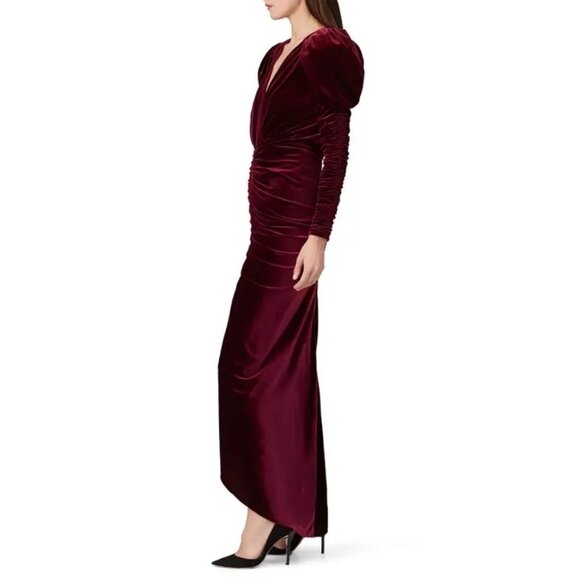 Ronny Kobo Velvet Alicia Dress Wine Purple Red Womens Size Medium - Picture 3 of 12